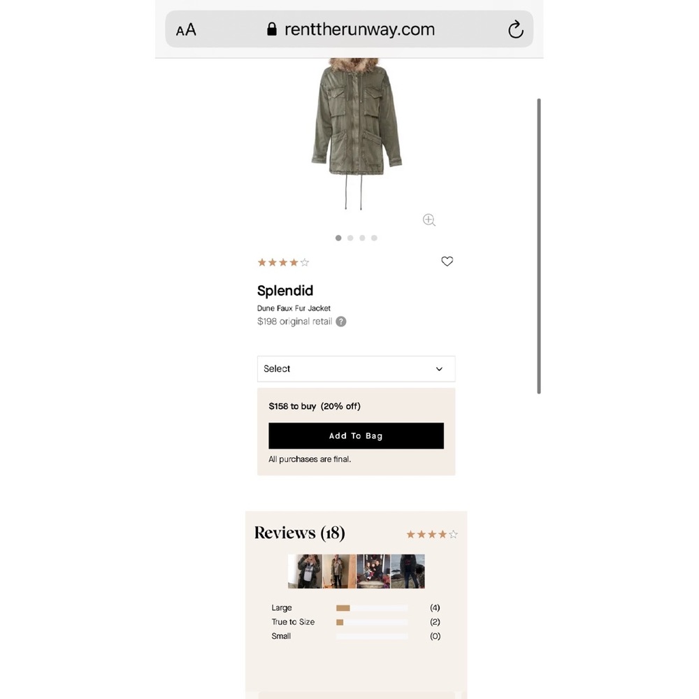 Splendid Dune Sateen Anorak Faux Fur Hood Jacket - Picture 5 of 13